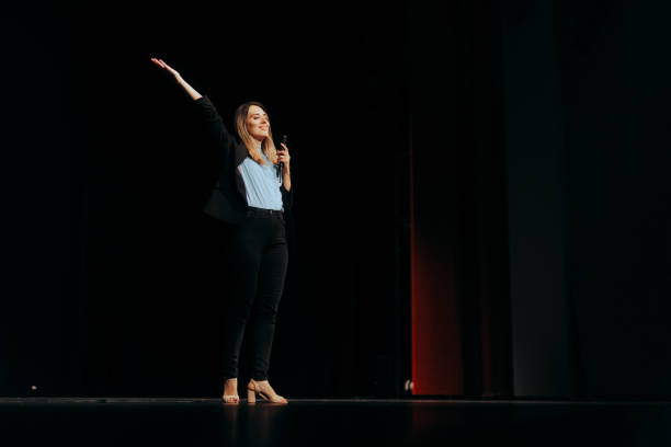 istock Successful Entrepreneur Motivating the Audience with her Speech 1689871153
