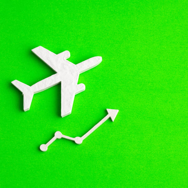 istock Passenger plane icon - Increase in the value of plane tickets 1689886884