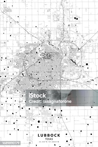 istock Lubbock, Texas, USA Vector Map 1689890179