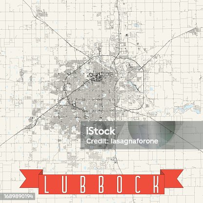 istock Lubbock, Texas, USA Vector Map 1689890194