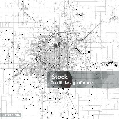 istock Lubbock, Texas, USA Vector Map 1689890706