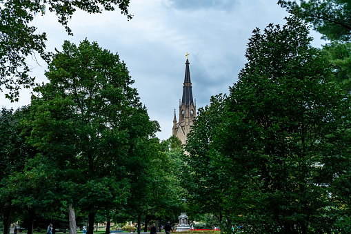 - Notre Dame, IN, USA - 09.16.2023
University of Notre Dame Basilica of the Sacred Heart on Gameday