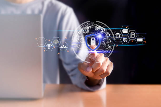 istock Lock icon and internet network security technology, cybersecurity and privacy concept to protect private data on smartphone. virtual screen cyber security 1689980490