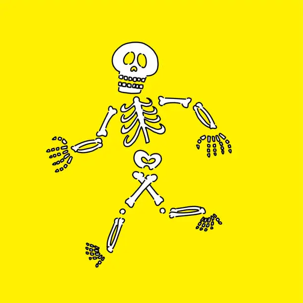 Vector illustration of running skeleton