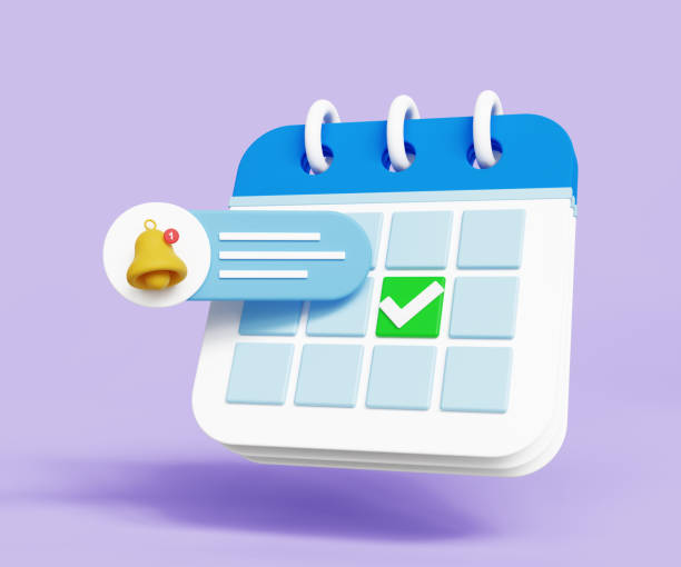 istock 3D reminder icon. Business planning, events, reminder and timetable concept. Calendar with bell notification. 3d illustration 1689988024