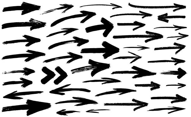 Arrows crayon doodles and sketches vector art illustration