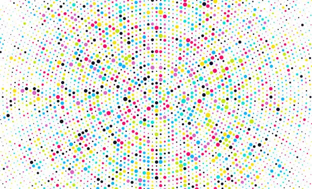 Vector illustration of Social media abstract colorful circular digital network