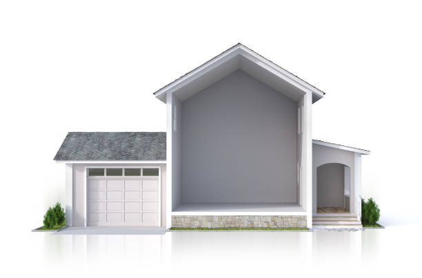 istock Empty sliced house in a white background. 3d illustration 1690007238