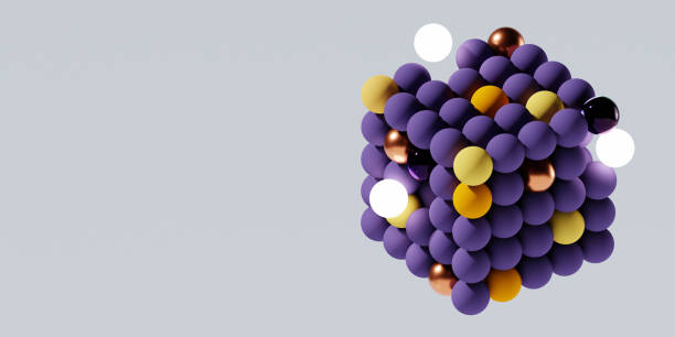 istock 3d colorful cube with glowing spheres. Abstract primitive shapes on white background. 3d illustration. 3d rendering. 1690035695