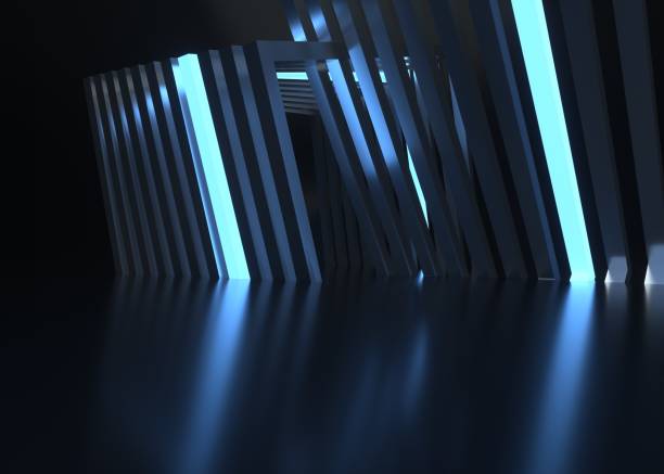 istock Abstract Futuristic Geometric Neon Light Background 1690043564