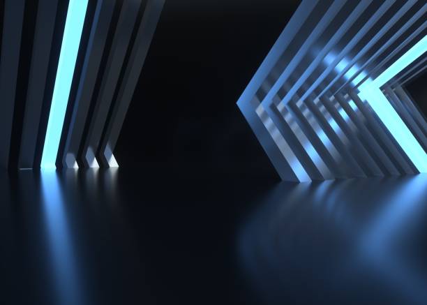 istock Abstract Futuristic Geometric Neon Light Background 1690043569
