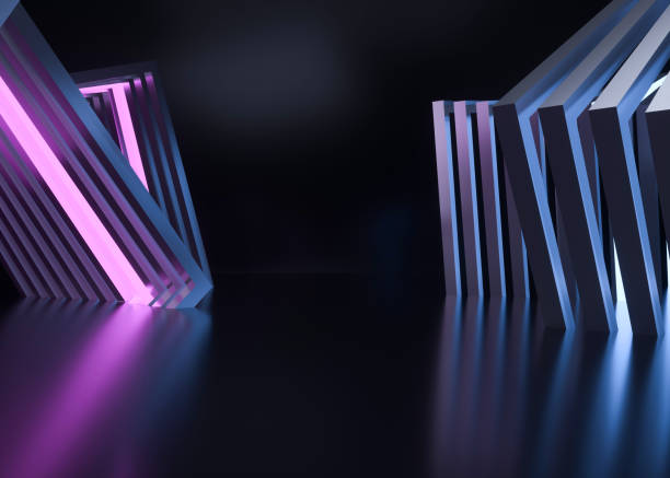 istock Abstract Futuristic Geometric Neon Light Background 1690044119