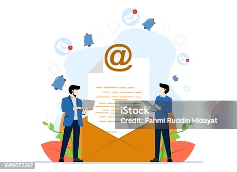istock Email marketing campaign concept, online business strategy, Advertising, email newsletter, message, Marketing concept for landing page, banner, social media, infographic. flat vector illustration. 1690072267