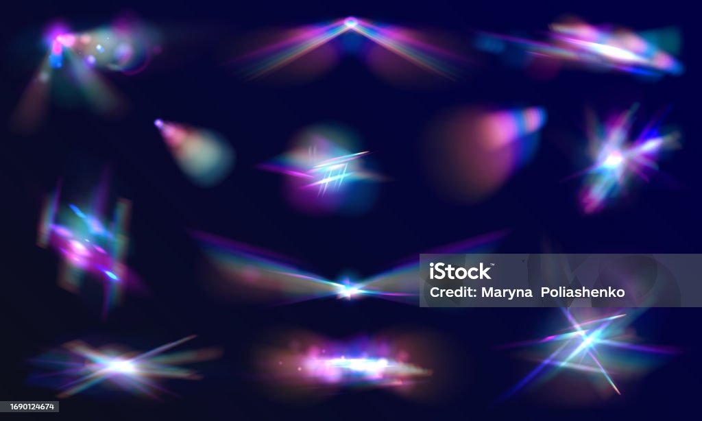Flared Object Iridescent Effect Flare Rainbow Lenses Stock Illustration - Download ...