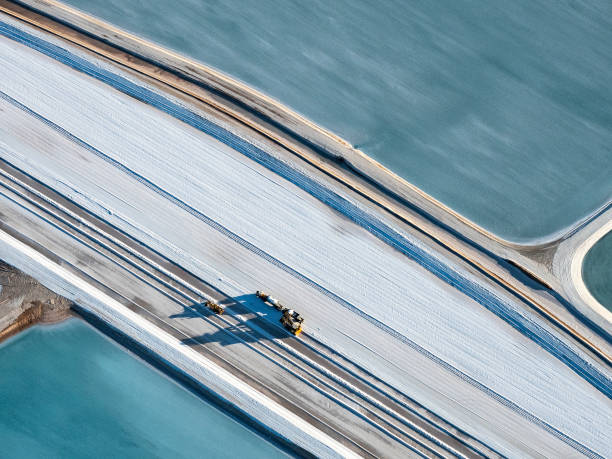 istock Abstract aerial view of salt mining 1690135960