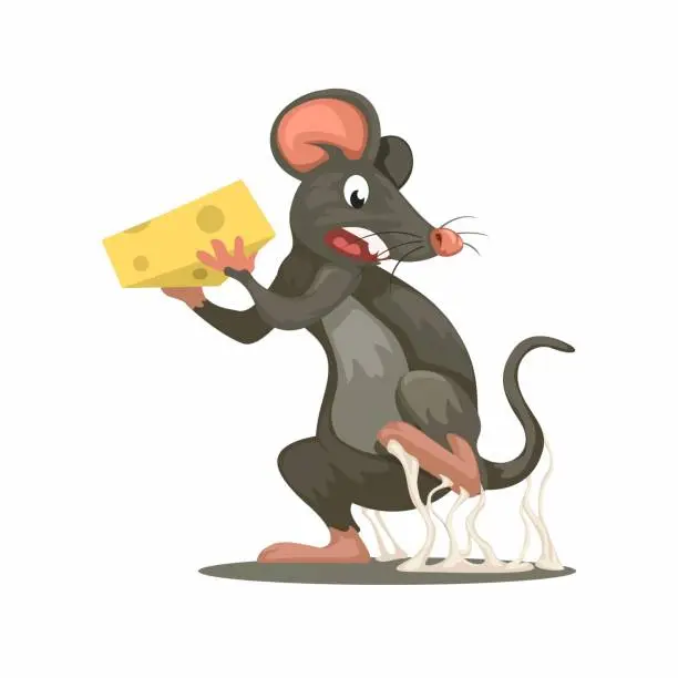 Vector illustration of Mouse Trap Sticky Pad Cartoon illustration Vector
