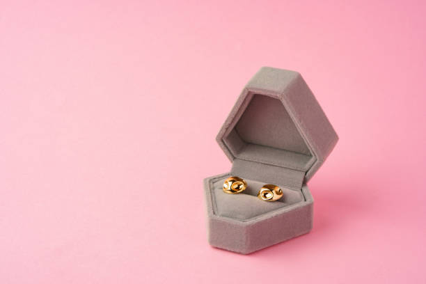 istock Small jewelry box on pink studio background 1690173150