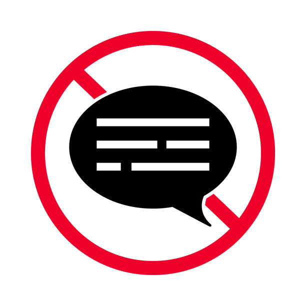 illustrations, cliparts, dessins animés et icônes de simple pas de signe parlant. vecteur. - do not disturb sign audio