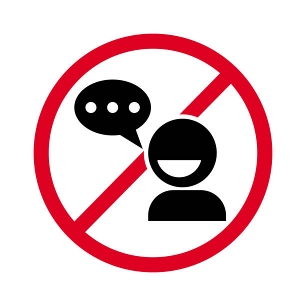 illustrations, cliparts, dessins animés et icônes de ne parlez pas ici. aucune conversation n’est autorisée. vecteur. - do not disturb sign audio