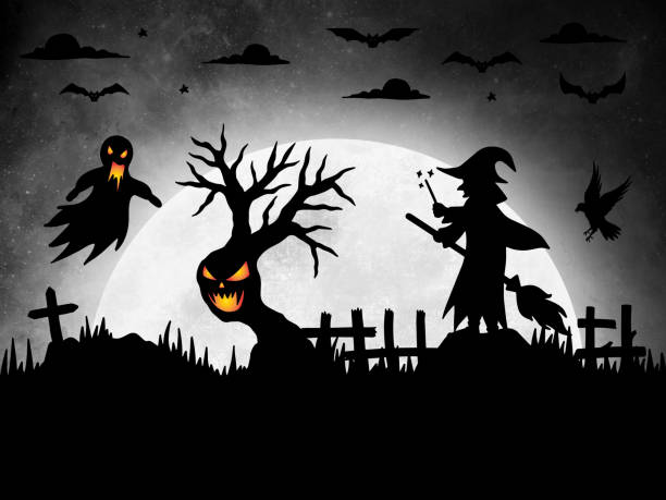 istock Halloween Moonlight Background Illustration. Halloween Silhouette Background. Spooky Halloween Background Illustration. Horror Halloween Background. Scary Halloween Background 1690206778