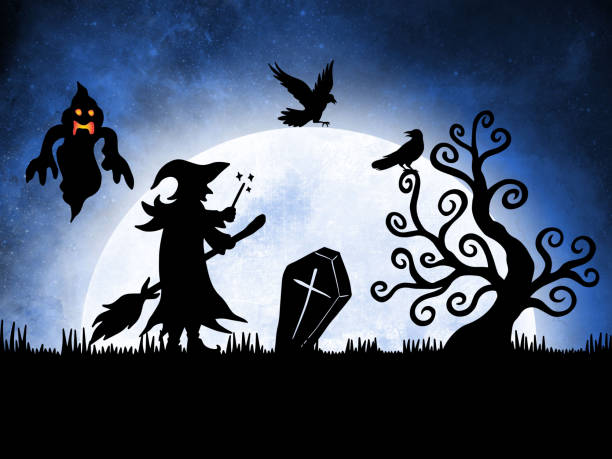 istock Halloween Moonlight Background Illustration. Halloween Silhouette Background. Spooky Halloween Background Illustration. Horror Halloween Background. Scary Halloween Background 1690208934