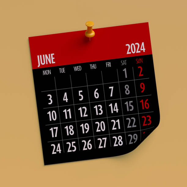 istock June 2024 - Calendar. Isolated on Orange Background. 3D Illustration 1690223638