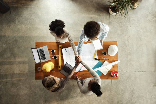 istock Above view of unity of building contractors! 1690224236