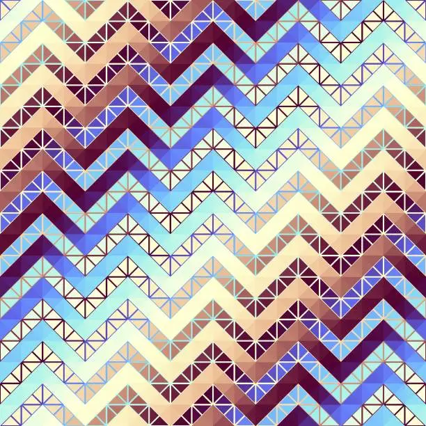 Vector illustration of Seamless vector pattern background of a triangles. Chevron background