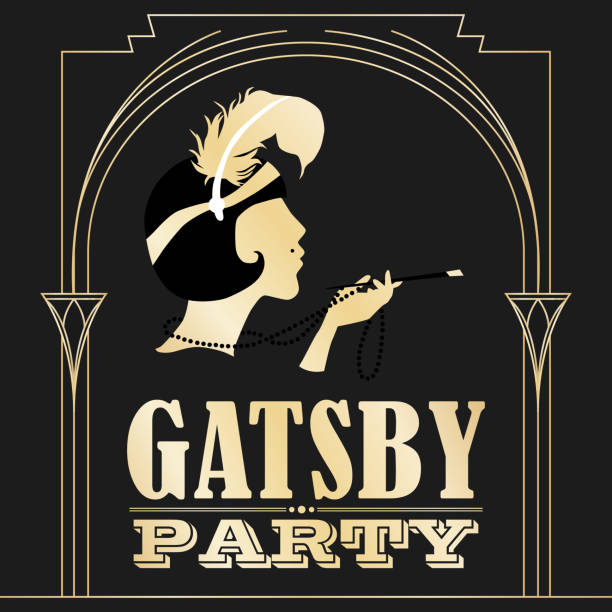 ilustrações de stock, clip art, desenhos animados e ícones de an invitation to a gatsby-style party - burlesco
