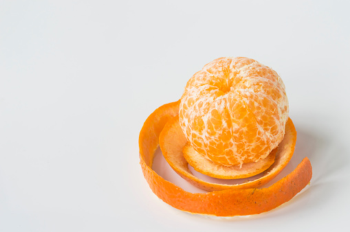 Extreme close up shot of a sliced orange.