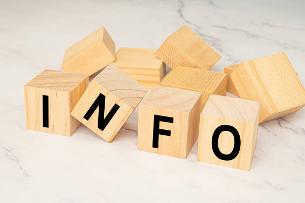 istock Wooden cubes with letters INFO over a marble table 1690311896