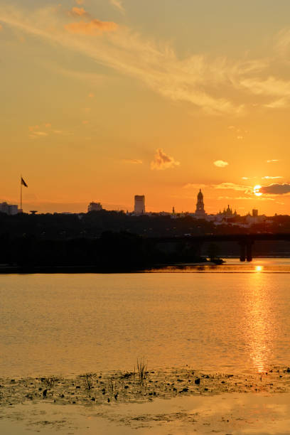 istock Cityscape in Kyiv at sunset. 1690332453