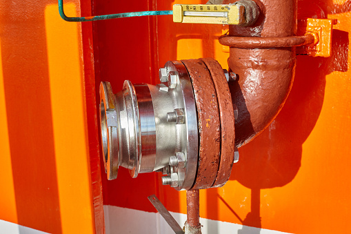 Connection flange used in oil and gas industry for fuel oil bunkering.