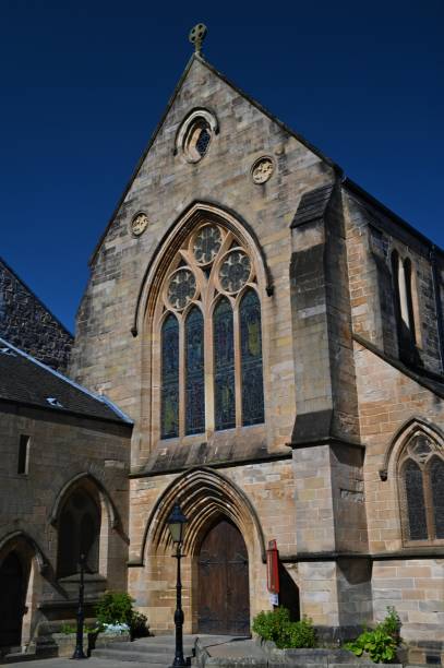 Landmarks of Scotland - Dumbarton An exterior view of a church building in the Scottish town of Dumbarton. dumbarton castle stock pictures, royalty-free photos & images