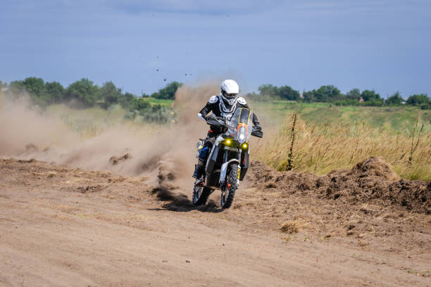 istock Extreme Motocross track. Riding on dust track 1690427918