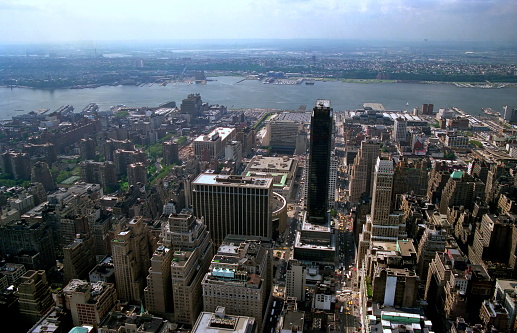 top view of the buildings and skyscrapers of New York city