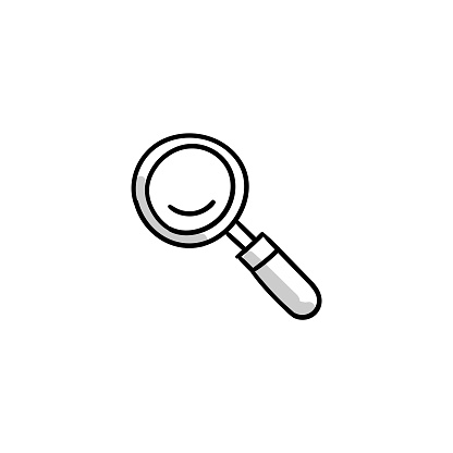 Magnifying Glass Hand-Drawn Doodle Vector Line Icon with Editable Stroke