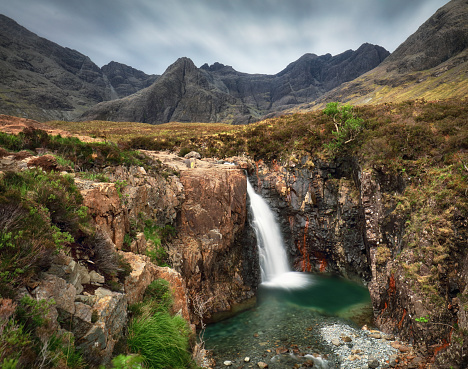Waterfall In Isle of Skye, Scotland - Fairy pools