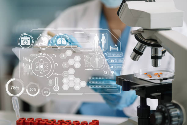 istock Medical test vaccine research and development concept. Scientist in laboratory study and analyze scientific sample of antibody. 1690505048