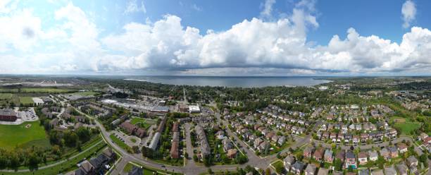 istock 180° Image of a Suburban Area Above a Small Town 1690512672