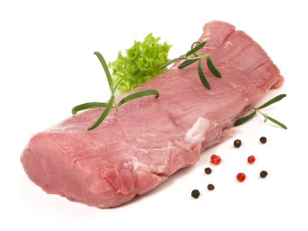 istock Pork Meat - Fillet on white Background - Isolated 1690519384