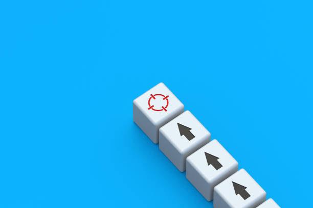 istock Perseverance and determination. Development direction. Business concept. Achieving goals in life. Aim symbol and arrows on cubes. 3d render 1690604884
