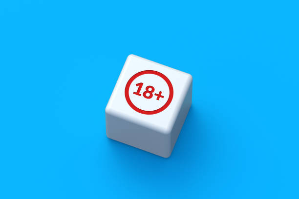 istock Parental control. Prohibited content. Age limit. Warnings minors. Closed access. For adults only. Illegal movie. Eighteen plus concept. 18+ sign on cube. 3d render 1690604887