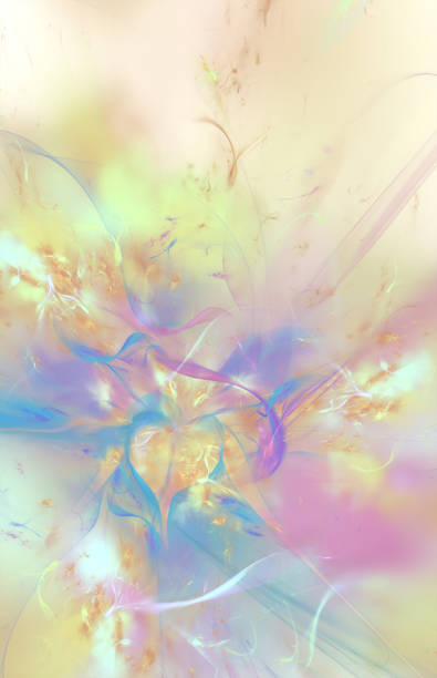 Pastel colors abstract fractal background with copy space.