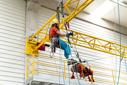 Climbers doing rescue training