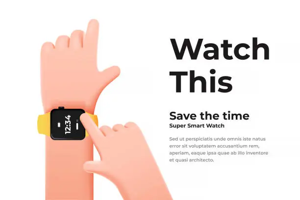 Vector illustration of Modern 3d illustration of Smart watch concept 2