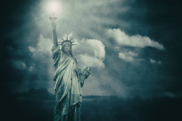 Retro style  image about the Statue of Liberty