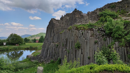 Panska Skala. Basalt rock formation in Kamenicky Senov, Czech Republic, Europe. . High quality photo