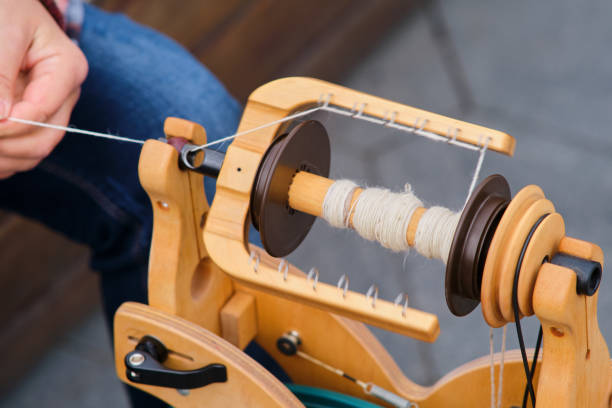 istock Spinning wool by hand is a popular hobby among many people 1690815494