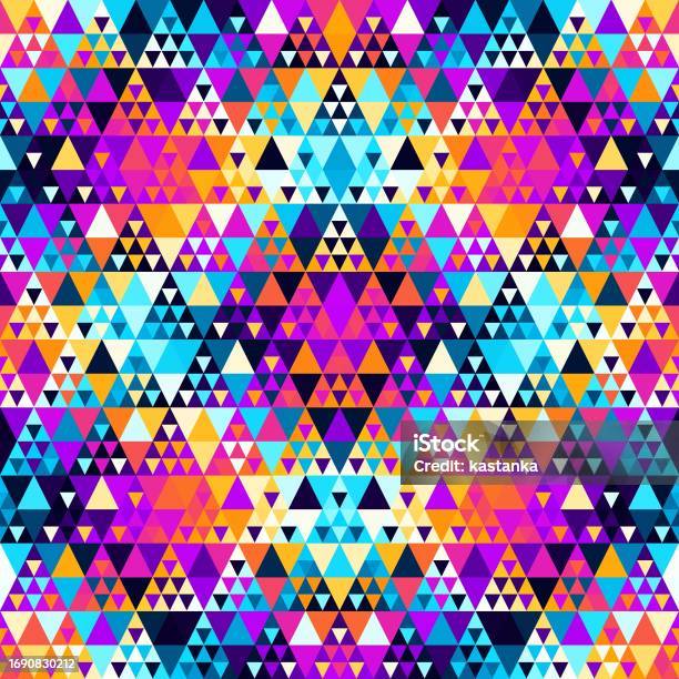 Geometric Abstract Triangles Pattern Seamless Vector Image Stock ...